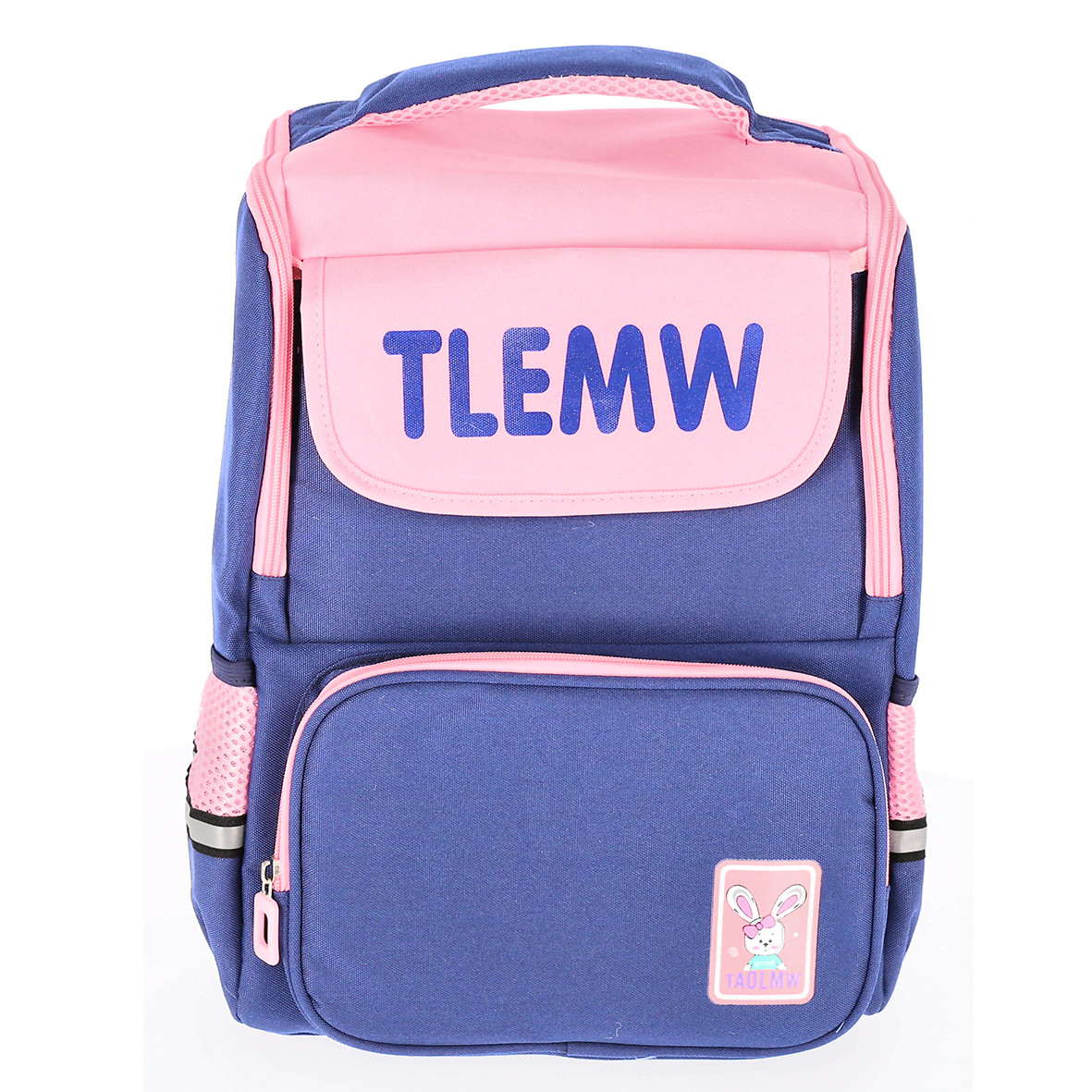 Ghiozdan scolar fete, maner transport, 2 compartimente principale, bleumarin si roz - imagine 3